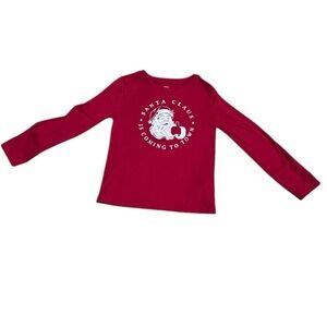 Kids Santa Clause is coming to town t shirt by Holiday Time. Size XS 4/5 k226